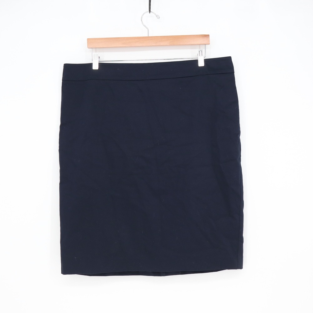Ann Taylor Skirt Womens 18 Pencil Navy Blue Career Business Excellent